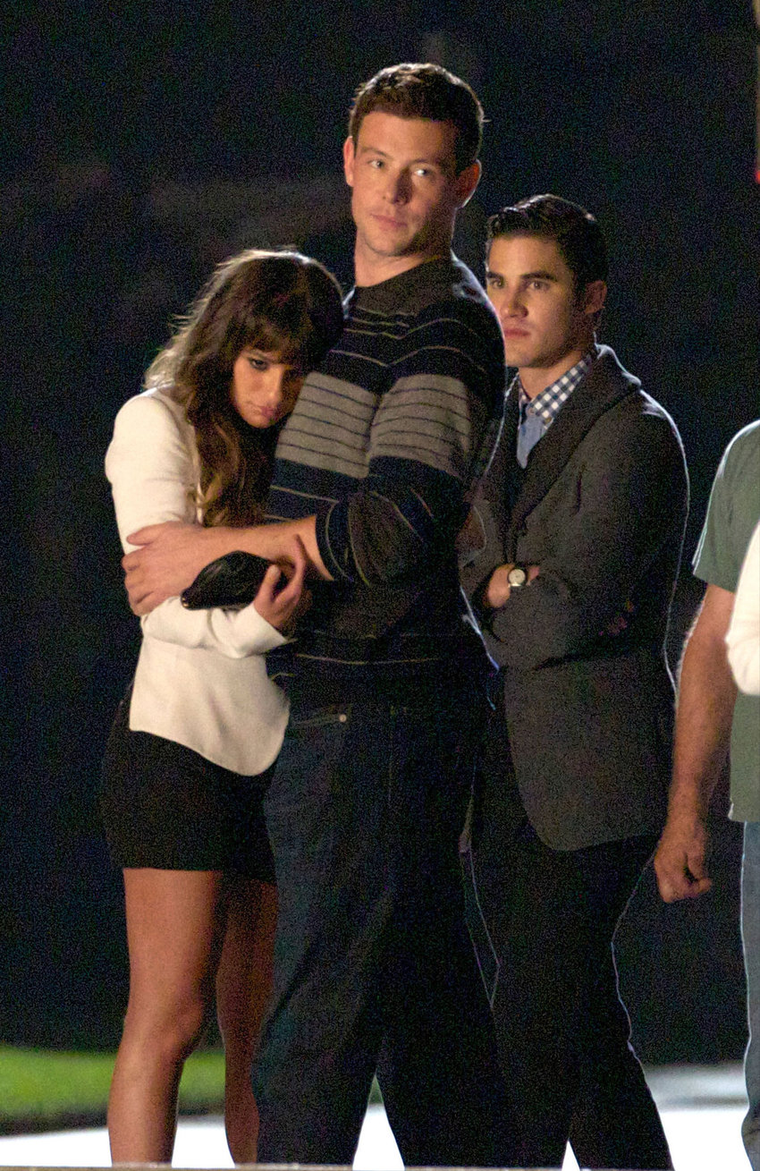 Lea Michele  Filming night scene in Downtown LA - September 20, 2012 
