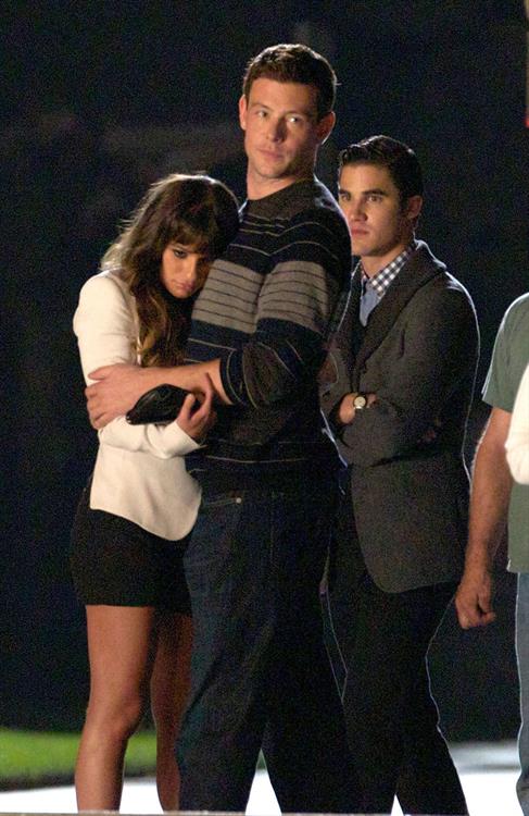Lea Michele  Filming night scene in Downtown LA - September 20, 2012 