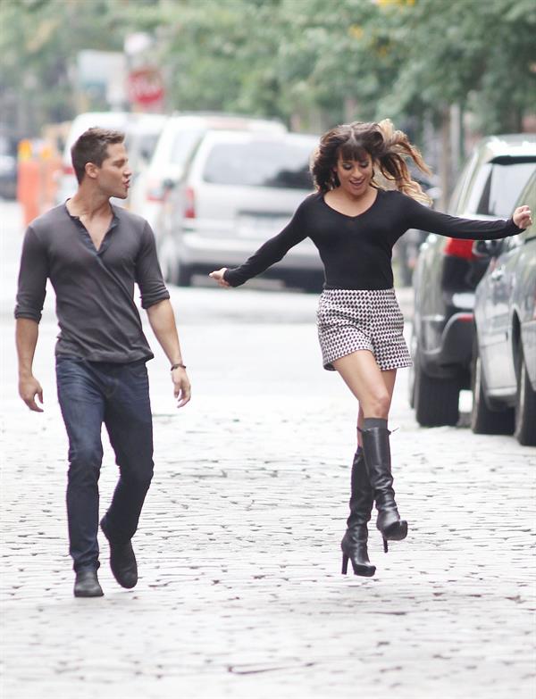 Lea Michele - On the Set of Glee - August 12, 2012