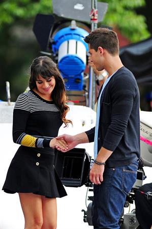 Lea Michele On the Glee set in Washington Square Park, NYC - August 11 2012