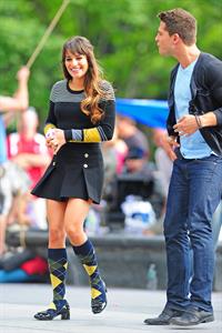 Lea Michele On the Glee set in Washington Square Park, NYC - August 11 2012