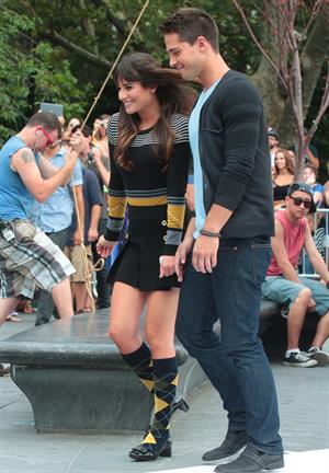 Lea Michele On the Glee set in Washington Square Park, NYC - August 11 2012