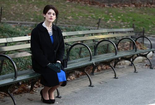 Ashley Greene filming Pan Am at Central Park in New York on December 12, 2011
