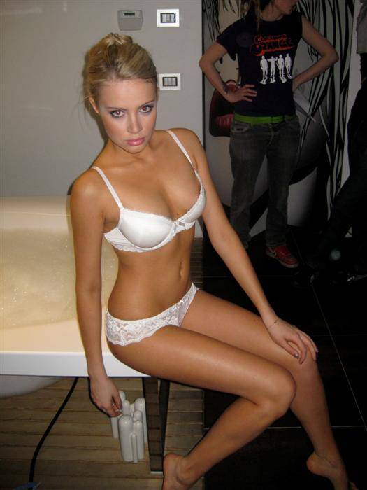 Xenia Tchoumitcheva in lingerie