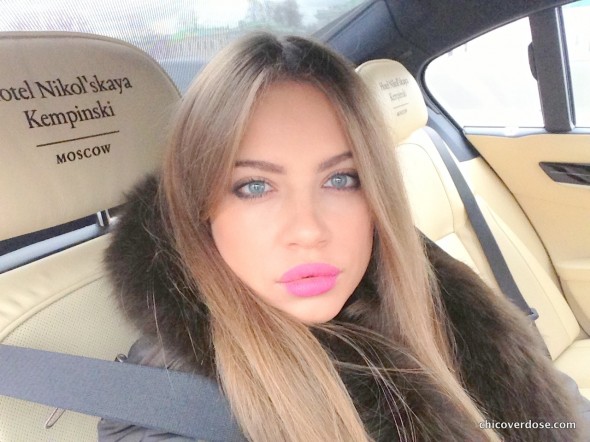 Xenia Tchoumitcheva taking a selfie