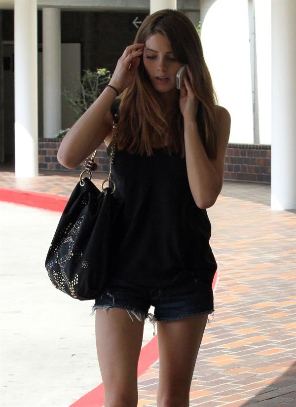Ashley Greene in Shorts stopped by the hospital to visit a friend in Los Angeles, August 18  2012