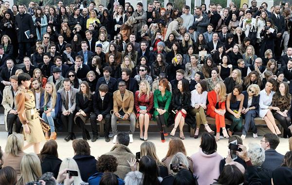 Kate Beckinsale Burberry Prorsum show at London Fashion Week 2/18/13 
