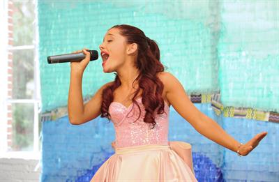 Ariana Grande Kleenex Shield Sneeze Swish event in New York on July 31, 2012