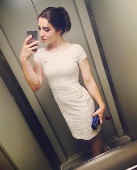 Aliya Mustafina taking a selfie