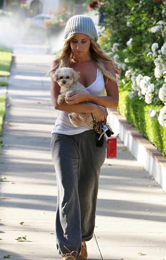 Ashley Tisdale leaving home in Studio City on May 23, 2012 