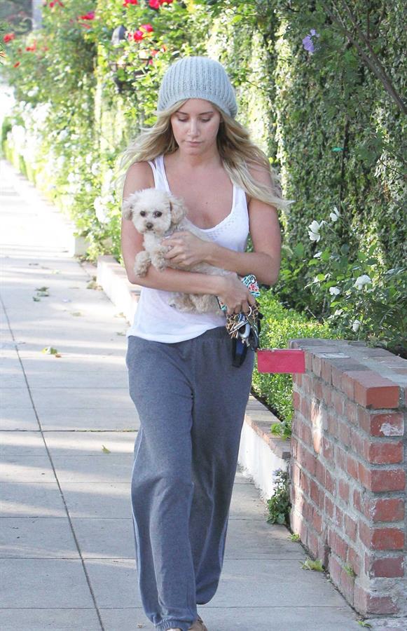 Ashley Tisdale leaving home in Studio City on May 23, 2012 