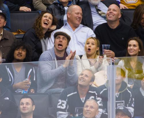 Kristen Bell with DaShepard at the Staples Center in Los Angeles (Feb 27, 2013) 