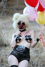 Courtney Stodden as a topless evil clown