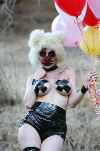 Courtney Stodden as a topless evil clown