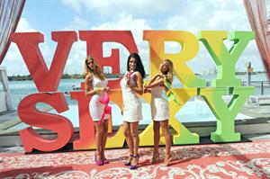 Adriana Lima, Candice Swanepoel, and Erin Heatherton for Victoria's Secret Very Sexy Jet Tour on February 28, 2012 