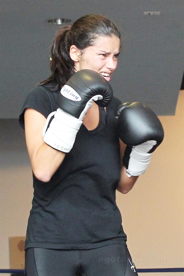 Adriana Lima hits the gym in Miami Beach on October 25, 2011