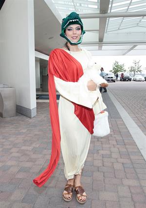 Adrianne Curry dressed as 'Raptor Jesus' at Comic-Con in San Diego - July 12, 2012