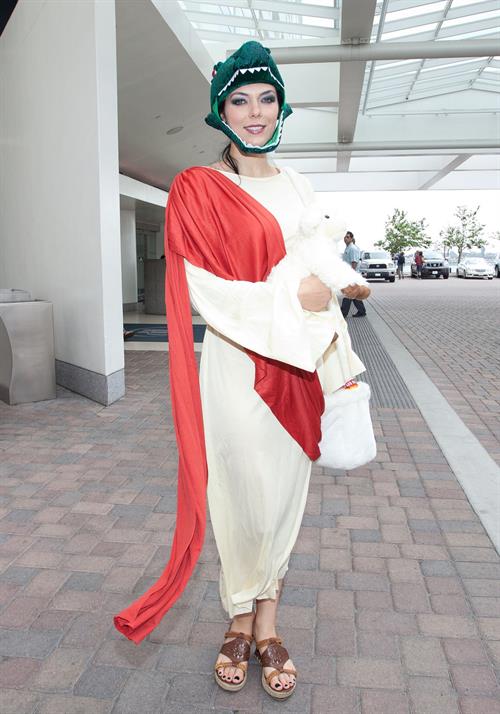 Adrianne Curry dressed as 'Raptor Jesus' at Comic-Con in San Diego - July 12, 2012