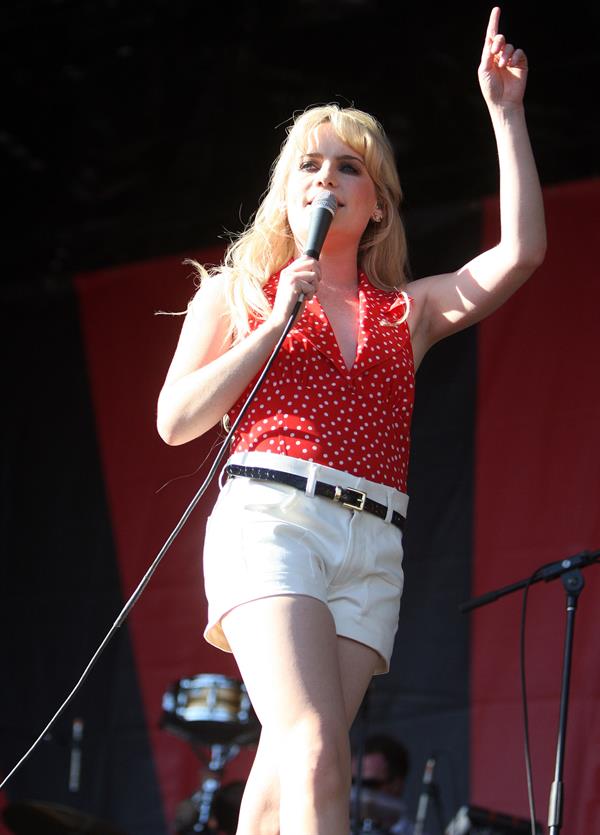 Aimee Anne duffy performing on stage during the 2009 V Festival on April 5, 2010 