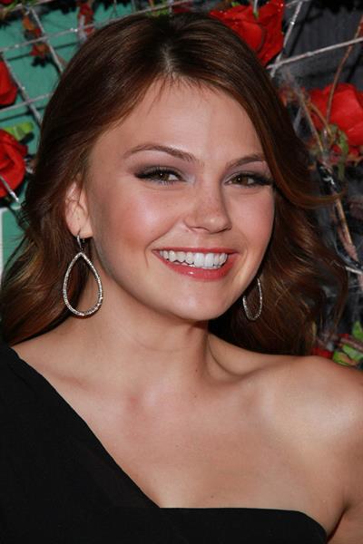 Aimee Teegarden at the grand opening of Chateau Gardens and the launch of Butterfly at Paris in Las Vegas on October 15, 2011 