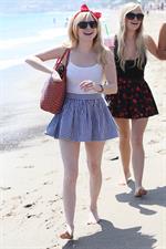 Alessandra Torresani on the beach in Malibu on July 4, 2011