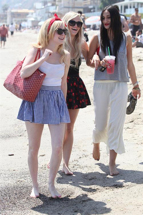 Alessandra Torresani on the beach in Malibu on July 4, 2011