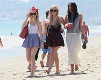 Alessandra Torresani on the beach in Malibu on July 4, 2011