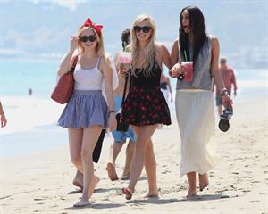 Alessandra Torresani on the beach in Malibu on July 4, 2011
