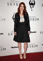 Alexandra Breckenridge attends The Elder Scrolls V Skyrim video game launch party in Los Angeles on November 8, 2011