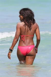 Alexandra Burke bikini candids Miami March 7, 2011 