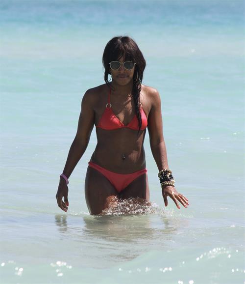 Alexandra Burke bikini candids Miami March 7, 2011 