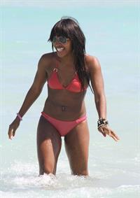 Alexandra Burke bikini candids Miami March 7, 2011 