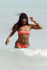 Alexandra Burke bikini candids Miami March 7, 2011 