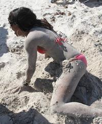 Alexandra Burke bikini candids Miami March 7, 2011 