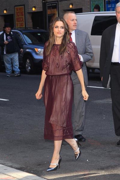 Amanda Peet arriving for David Letterman appearance on March 13, 2012