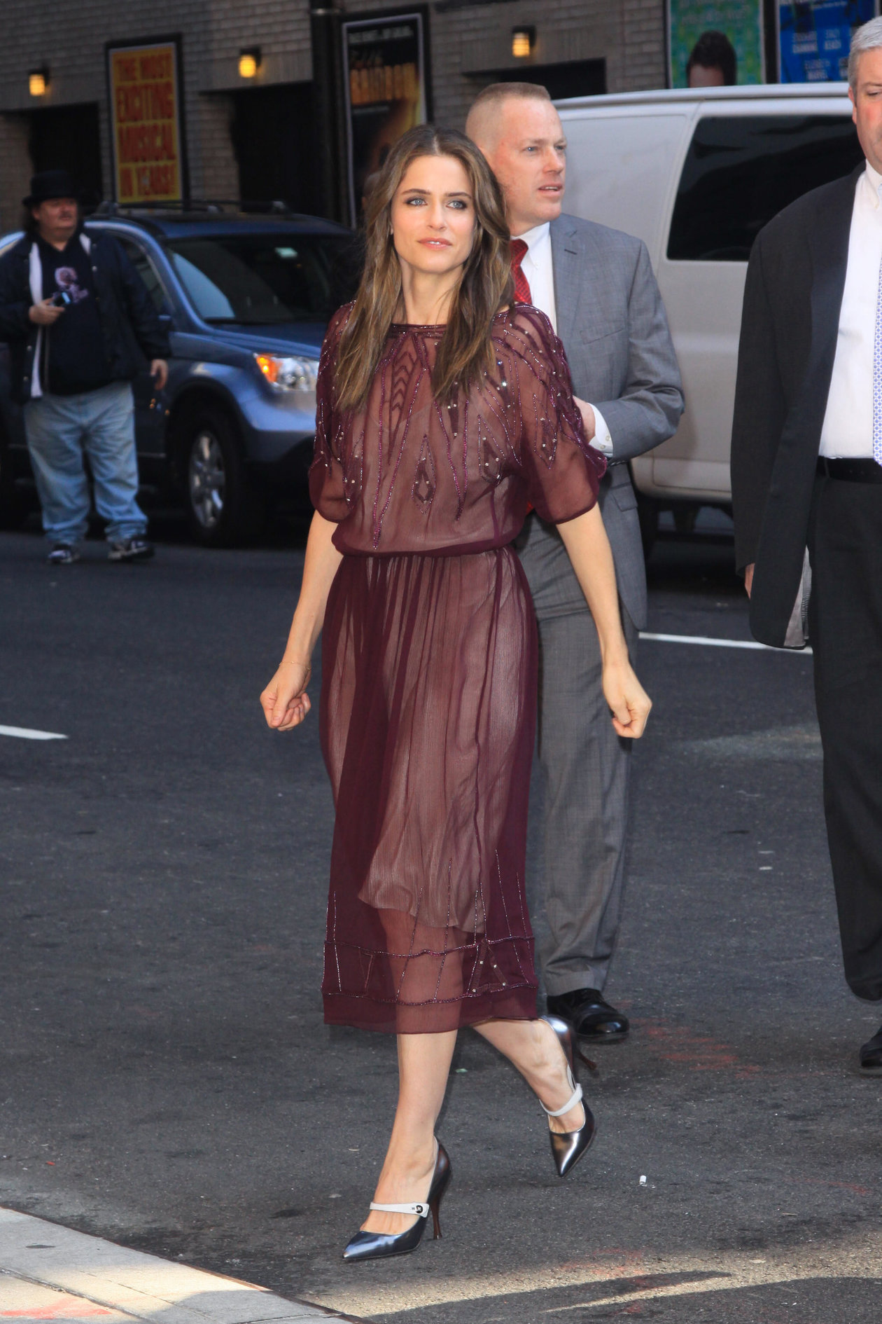 Amanda Peet arriving for David Letterman appearance on March 13, 2012