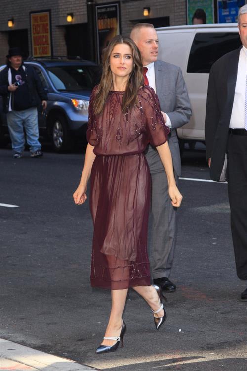 Amanda Peet arriving for David Letterman appearance on March 13, 2012