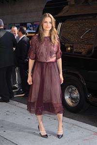 Amanda Peet arriving for David Letterman appearance on March 13, 2012