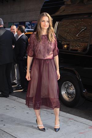 Amanda Peet arriving for David Letterman appearance on March 13, 2012