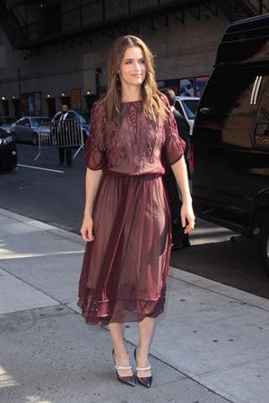 Amanda Peet arriving for David Letterman appearance on March 13, 2012