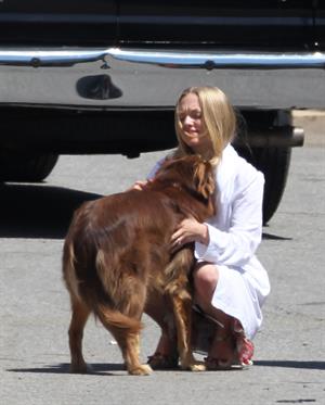 Amanda Seyfried on the set of The Wedding in Stamford on July 28, 2011