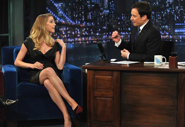 Amber Heard on Late Night with Jimmy Fallon at the Rockefeller Center on February 2, 2011