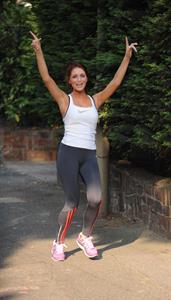 Amy Childs out jogging in Essex on August 1, 2011