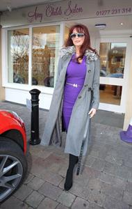 Amy Childs outside her salon on January 11, 2012