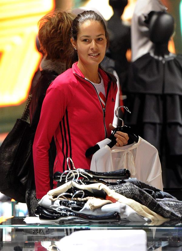 Ana Ivanovic shopping at Armani Boutique in Milan on December 2, 2012 