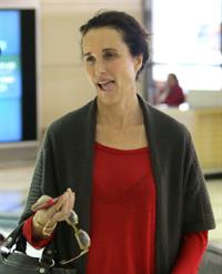 Andie MacDowell arriving on a flight at LAX airport December 7, 2012 