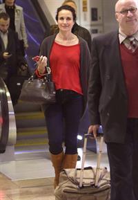 Andie MacDowell arriving on a flight at LAX airport December 7, 2012 