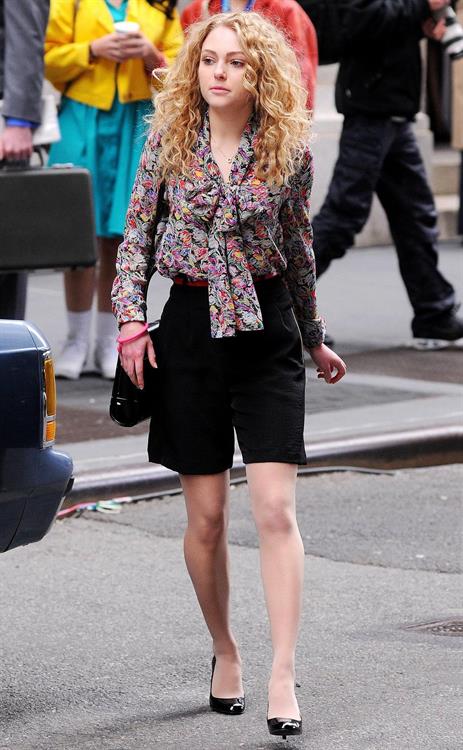 AnnaSophia Robb on the set of The Carrie Diaries in New York City on March 24, 2012