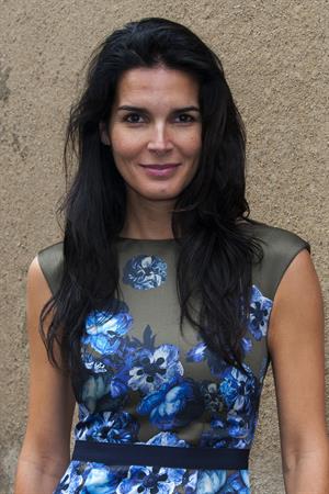 Angie Harmon Giambattista Valli fashion show at Paris Fashion Week on Sept 30, 2013 