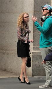 AnnaSophia Robb on the set of The Carrie Diaries in New York City on March 24, 2012
